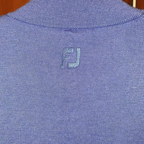 Footjoy FJ Sweater Large Blue Wool 1/4 Zip Polyester Lining Capital City Club - Picture 5 of 6